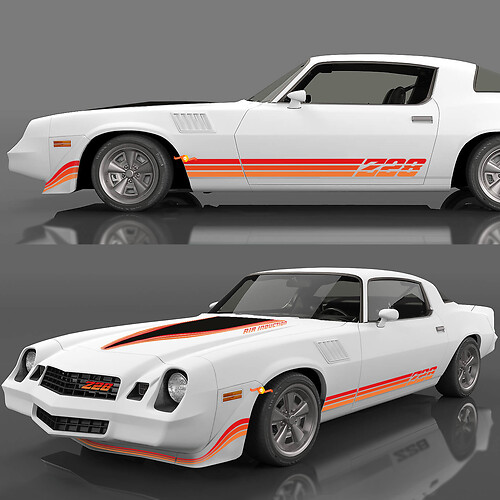 Kit de rayas de calcomanías vintage retro para 1980 1981 Chevrolet Camaro Z28 2
