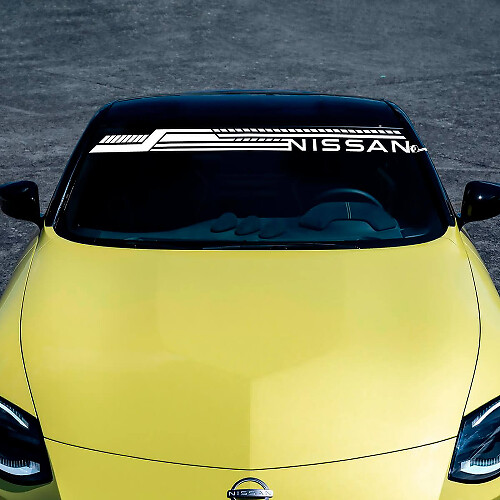 Calcomanía de vinilo geométrica con letras de marca para parabrisas para Nissan Z Sport