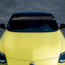Calcomanía de vinilo geométrica con letras de marca para parabrisas para Nissan Z Sport 2