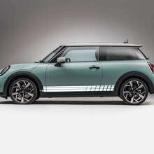 Kit de adhesivos de vinilo con franjas laterales de cuadros de carreras para Mini Cooper S_2