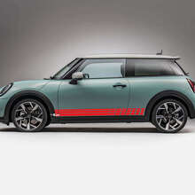 Kit de adhesivos de vinilo con franjas laterales de cuadros de carreras para Mini Cooper S_3