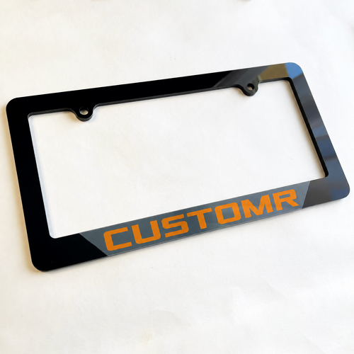 Tremor Style Orange CustomR Lettering US Format — Marco de matrícula (universal)