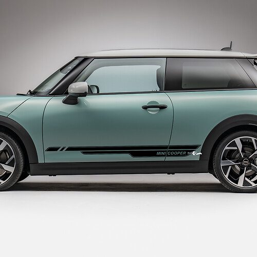 Disparo gráfico de rayas de carreras laterales para mini cooper s 4

