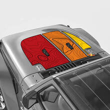 Kit de Pegatinas de Vinilo de Rayas Laterales y Capó con Mapa Topográfico Retro para Jeep Wrangler_3