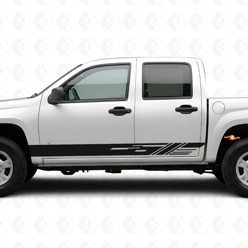 Franjas de vinilo diagonales para puertas y paneles laterales para Chevrolet Colorado 1ª generación 2004-2012_1
