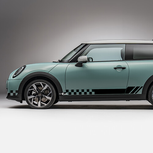 Decal de gráficos de rayas a cuadros de carreras laterales para Mini Cooper S 5

