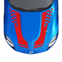 Kit de calcomanía de rayas a cuadros de capucha para Nissan Z Sport
 3
