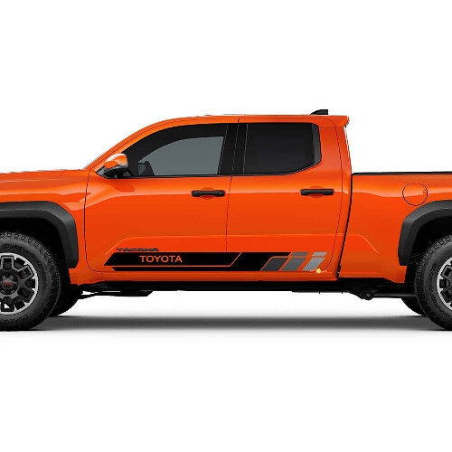 Kit de vinilos adhesivos con rayas laterales estilo retro para Toyota Tacoma_1