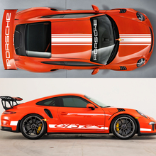 Pegatinas kit capucha techo techo spoil spoiler calcomanía de calcomanía de estilo martini para Porsche 991 GT3 RS
 2