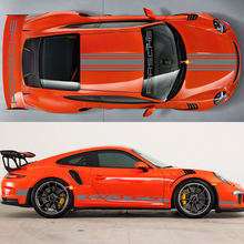 Pegatinas kit capucha techo techo spoil spoiler calcomanía de calcomanía de estilo martini para Porsche 991 GT3 RS
 3