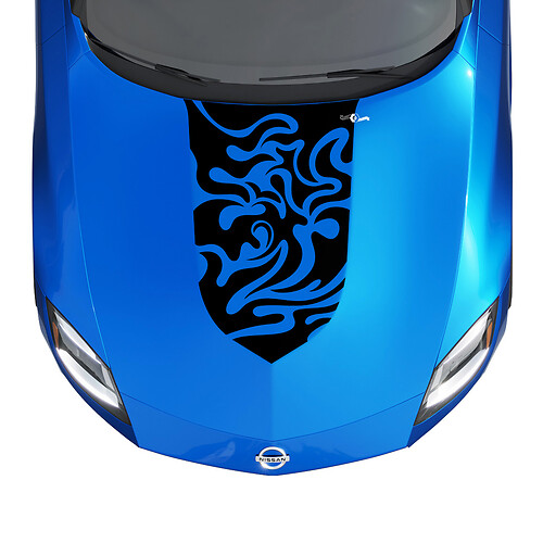 Kit de calcomanía de rayas de llamas tribales de capucha para Nissan Z Sport
