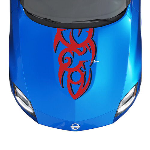 Kit de calcomanía de rayas de dos tonos Tribal Hood para Nissan Z Sport
