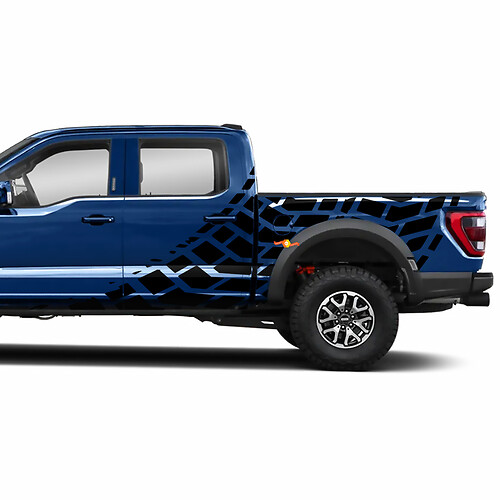 Pegatina de calcomanías de vinilo de gráficos topográficos laterales para temblor Ford F150
