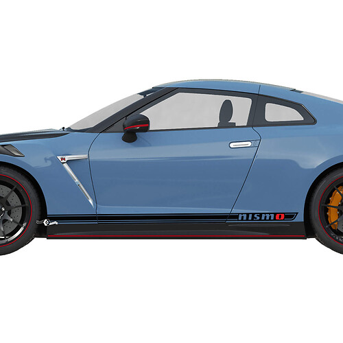 2x Puertas laterales Gráficos NISMO Stripe Line Kit de calcomanía para Nissan GT-R 3
