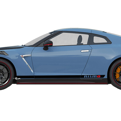 2x Puertas laterales Gráficos Kit de calcomanía de línea de rayas NISMO para Nissan GT-R 4
