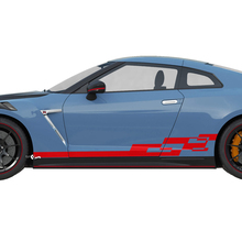 Kit de calcomanía de rayas de gráficos a cuadros laterales para Nissan GT-R
 2