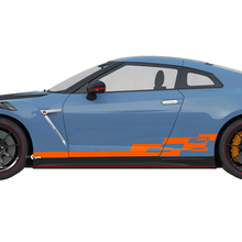 Kit de calcomanía de rayas de gráficos a cuadros laterales para Nissan GT-R
 3