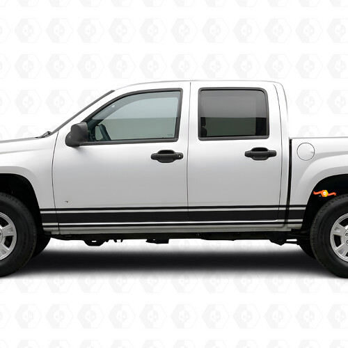 Franjas de vinilo delgadas de acento para puerta y laterales del camión Chevrolet Colorado 1ª generación 2004-2012