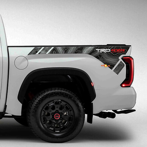 Lado de la noche TRD Mapa topográfico Pegatinas de vinilo Decal a Toyota Tundra
