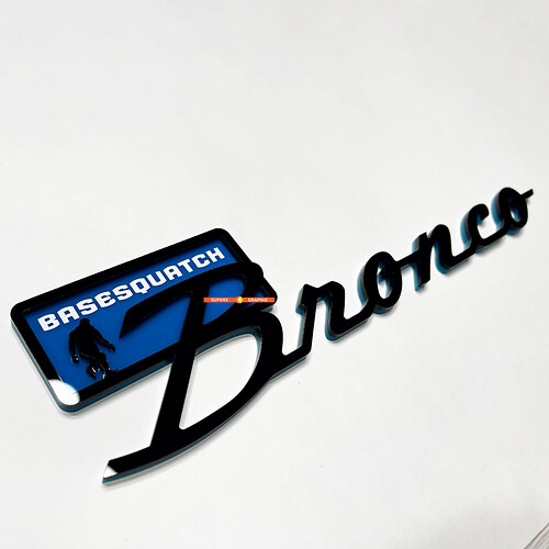 Bronco Sasquatch Fender Insignias Tailgate Emblem 3d Insignia negra vs azul
