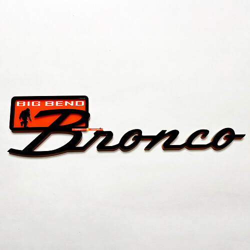 Bronco Big Bend Fender Insignias Tailgate Emblem 3d Insignia negra vs naranja
