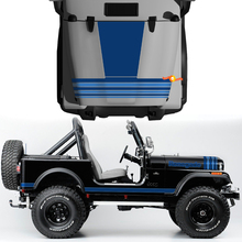 Kit of Hood Fender Jeep Renegade CJ7 Pegatizas de vinilo Decalas Líneas gráficas Estilo gris Elija colores
 3