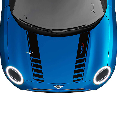 Franjas de carreras para capó, calcomanía gráfica de rally para MINI Cooper S
