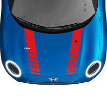 Kit de vinilos de franjas dobles para capó de competición para MINI Cooper S_3