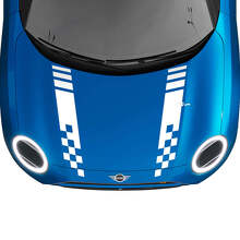 Rayas de carreras a cuadros para capó, calcomanía gráfica de rally para MINI Cooper S
 2