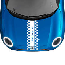 Calcomanía de gráficos de rayas de rally a cuadros en el centro para MINI Cooper S
 2