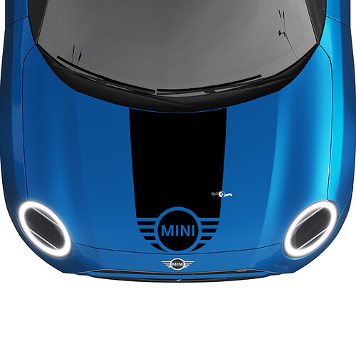 Mini Hood Racing Central Stripe Rally Decal Graphics Sticker para Mini Cooper
