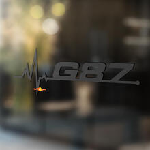 BMW G87 está en mi corazón de corazón de la ventana de pulso de mi corazón calcomanías gráficas
 2