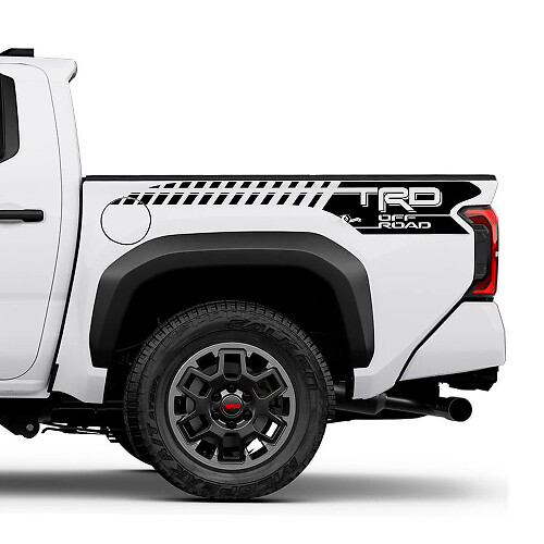 Calcomanía Adhesiva de Vinilo con Franjas Estroboscópicas Off-Road TRD para el Lado de la Caja de Toyota Tacoma