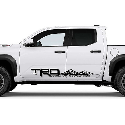 Vinilos adhesivos con letras TRD Off Road Montañas para panel lateral de estribo para Toyota Tacoma 1