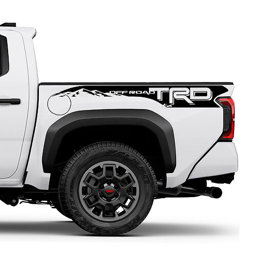 Calcomanías adhesivas de franjas laterales TRD off Road Mountains para cama de camioneta Toyota Tacoma