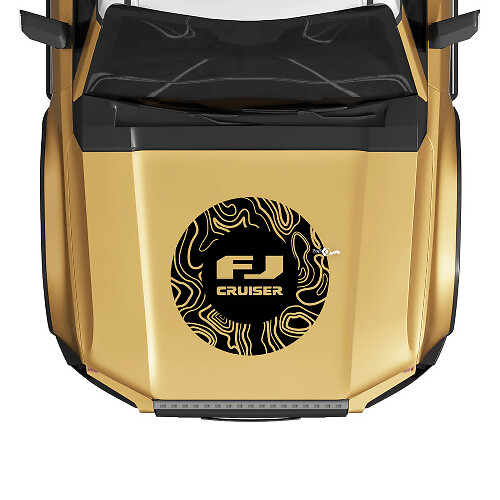 Calcomanía de capó con mapa topográfico para Toyota FJ Cruiser
 1