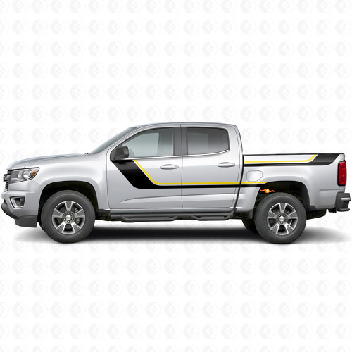 Franjas superiores de vinilo decorativas para puertas y costados de caja para Chevrolet Colorado 2ª generación 2015-2022