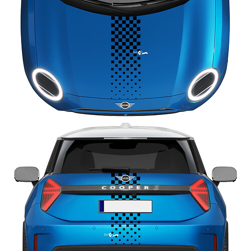 Striegas de capucha y traseros Mini Cooper Vinyl Graphics Decal Sticker para Mini Cooper

