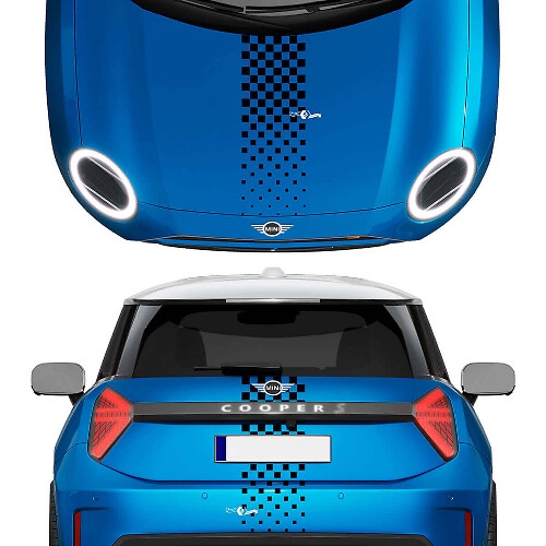 Striegas de capucha y traseros Mini Cooper Vinyl Graphics Decal Sticker para Mini Cooper
