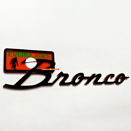 Bronco Everglades Insignias Fender Emblema 3d Insignia Negra Vs Naranja
