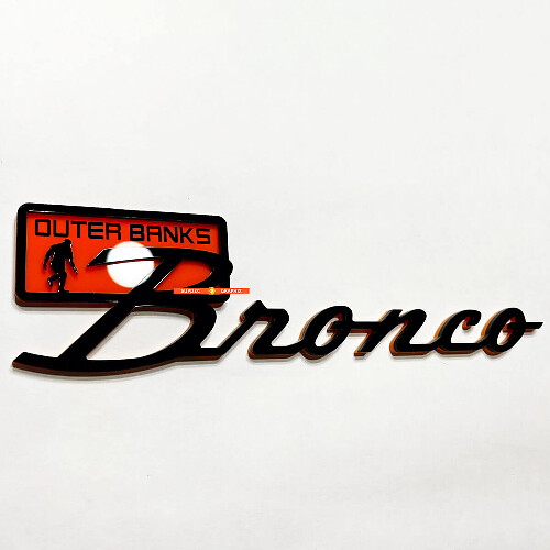 Emblema 3D para aletas Outer Banks para portón trasero de Musclecar horse