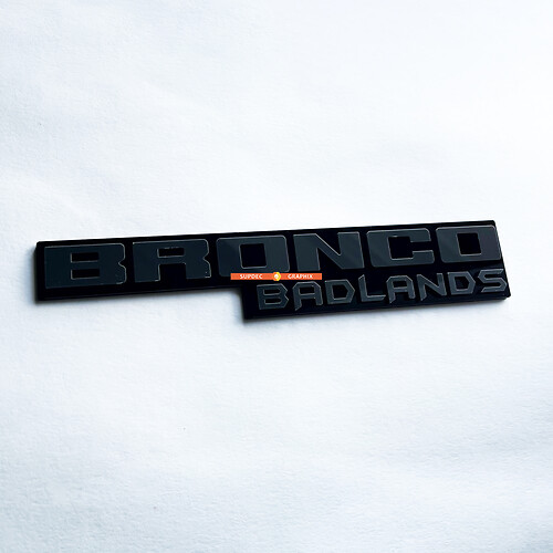Fender Insignias Tailgate Emblem 3d Insignia negra vs gris para Bronco Badlands
