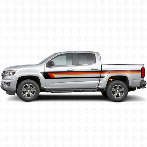 Tiras de vinilo retro superiores en la línea del cinturón de la puerta y lateral para Chevrolet Colorado 2ª generación 2015-2022