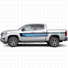 Tiras de vinilo retro superiores en la línea del cinturón de la puerta y lateral para Chevrolet Colorado 2ª generación 2015-2022_2