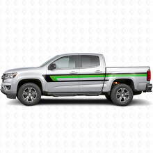 Tiras de vinilo retro superiores en la línea del cinturón de la puerta y lateral para Chevrolet Colorado 2ª generación 2015-2022_3