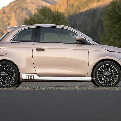 Calcomanía de banda decorativa personalizada para paneles laterales, franjas gráficas para Fiat 500