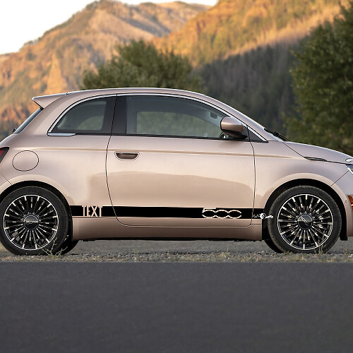 Calcomanía de rayas personalizadas para paneles laterales, gráficos de rayas para Fiat 500 3