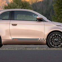 Calcomanías decorativas de franja lateral ajedrezada 500 para panel de cubierta para Fiat 500 2