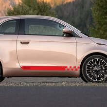 Calcomanías decorativas de franja lateral ajedrezada 500 para panel de cubierta para Fiat 500 3
