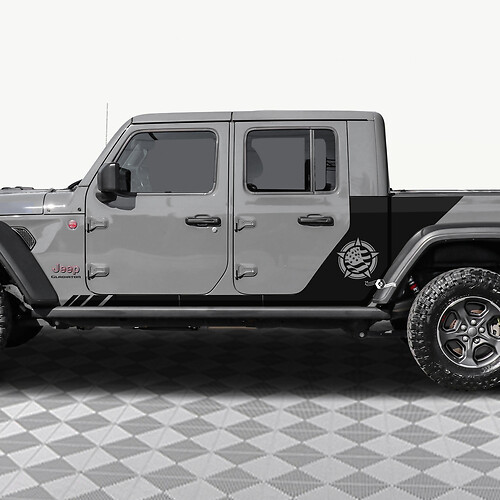 Estrella militar EE. UU. Puertas laterales traseras Pegatina de calcomanía de vinilo Jeep Gladiator 2
